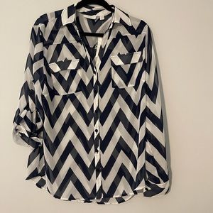 New York & Company Stripped Navy and White shirt